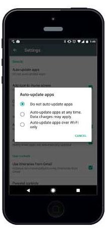 Android update settings